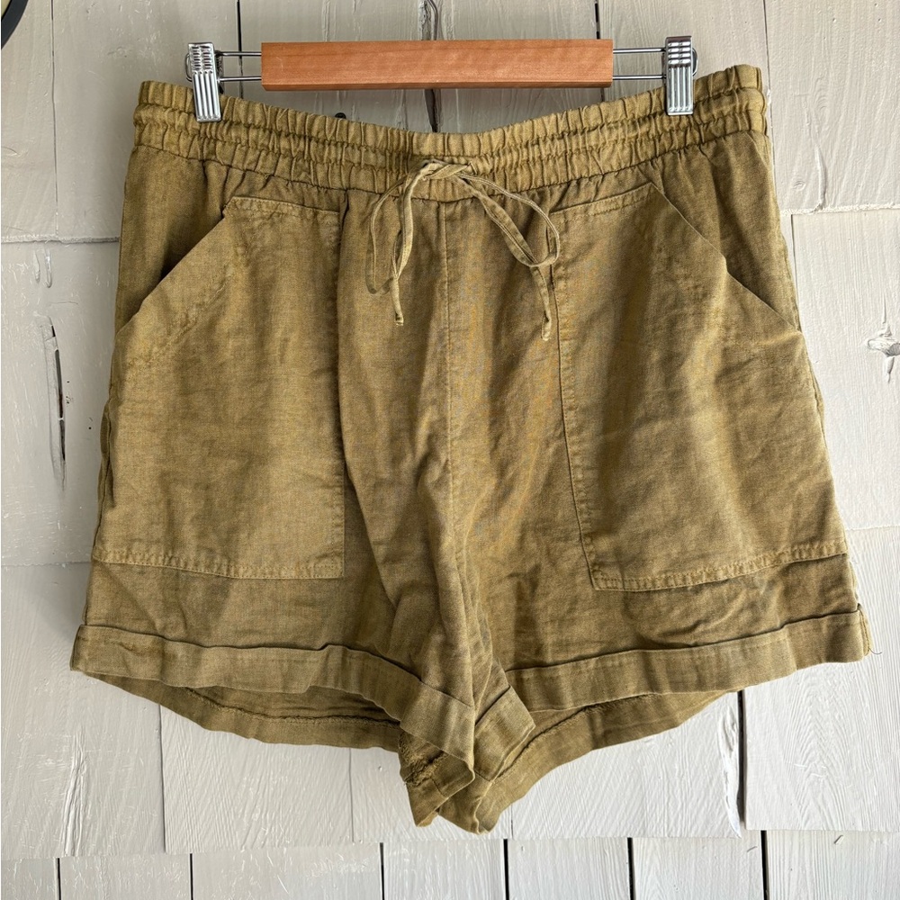 Khaki Green Drawstring Shorts